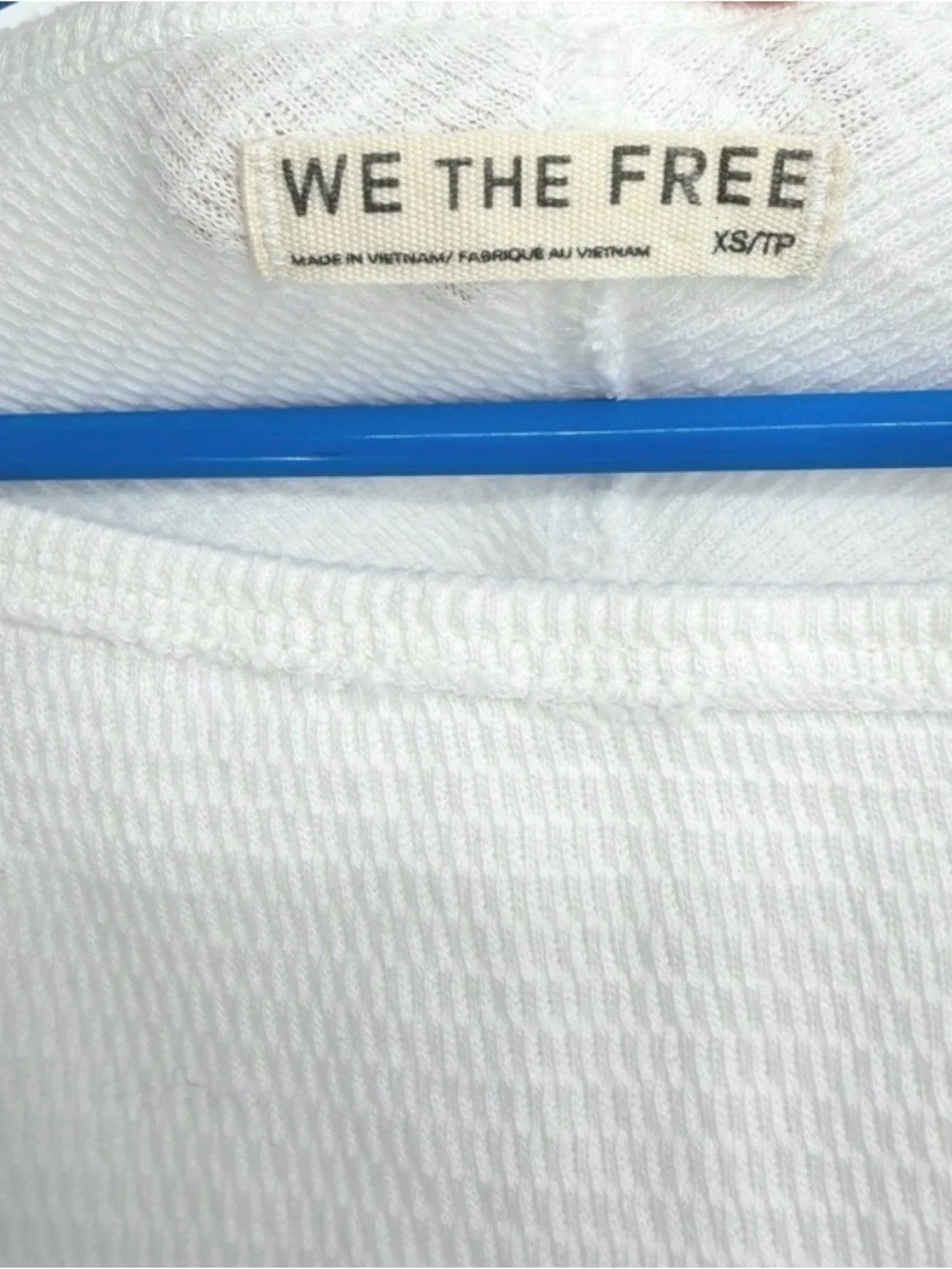 NWT Free People We The Free Jess Long Sleeve Waffle 🧇 Knit 🧶 in White